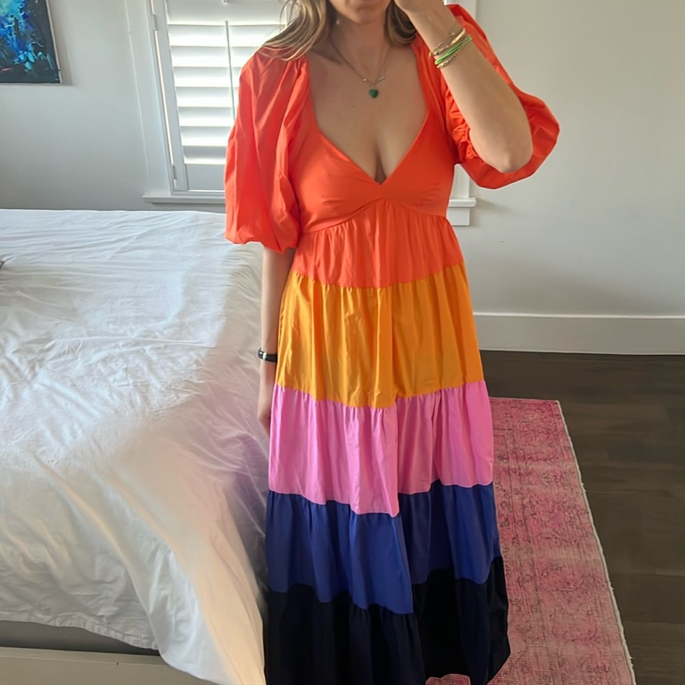 Farm Rio tiered dress- size XS - fits like a size S